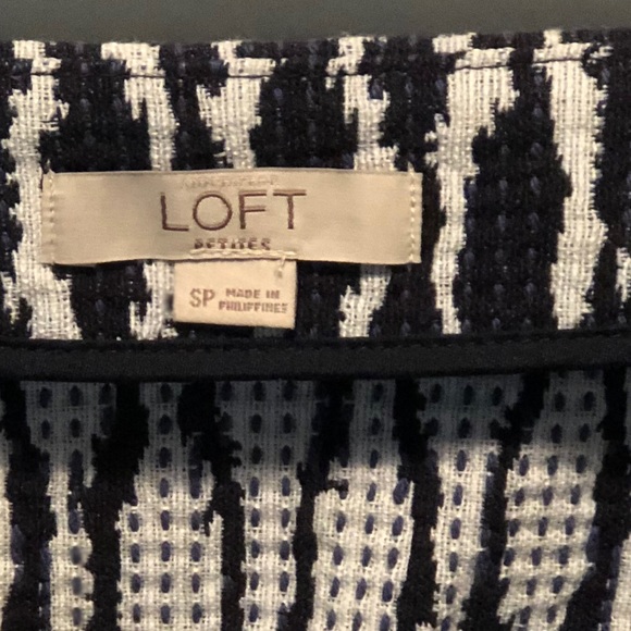 Ann Taylor Loft Navy White Petite Small Skirt - Picture 3 of 4